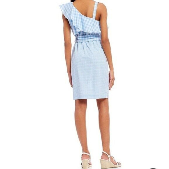 🆕️ calvin klein gingham one shoulder sheath dress - Picture 3 of 7